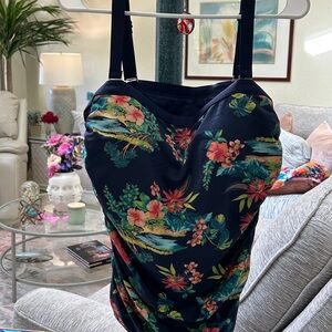 Lands End Floral Print Tankini Top